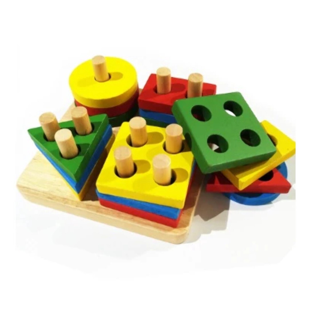 Montessori Toys for 1 2 3 4 Years Old Toddlers Wooden Sorting & Stacking Toys