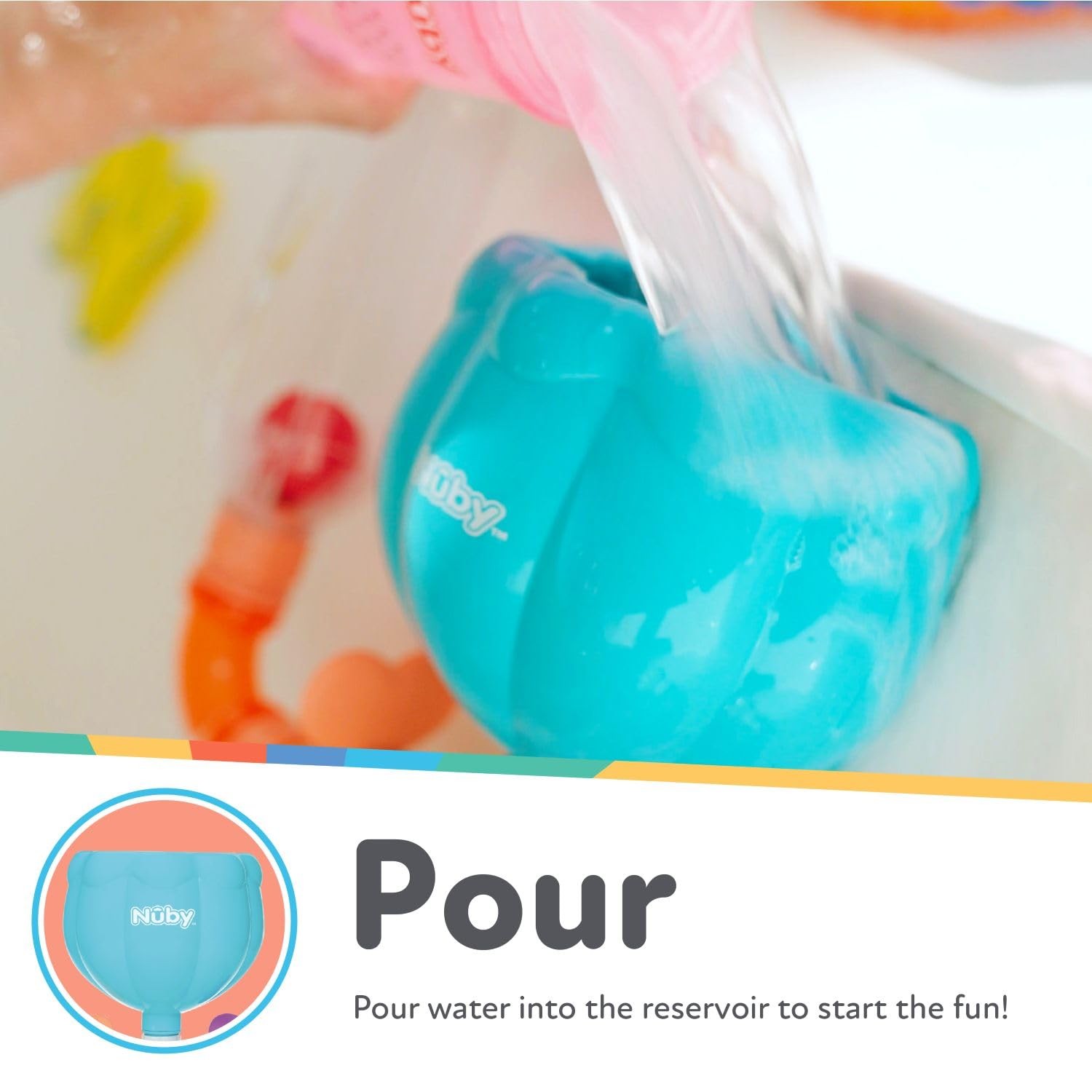 Nuby Wacky Waterworks Pipes Bath Toy – Baby Bathtub Small, Bright Colors