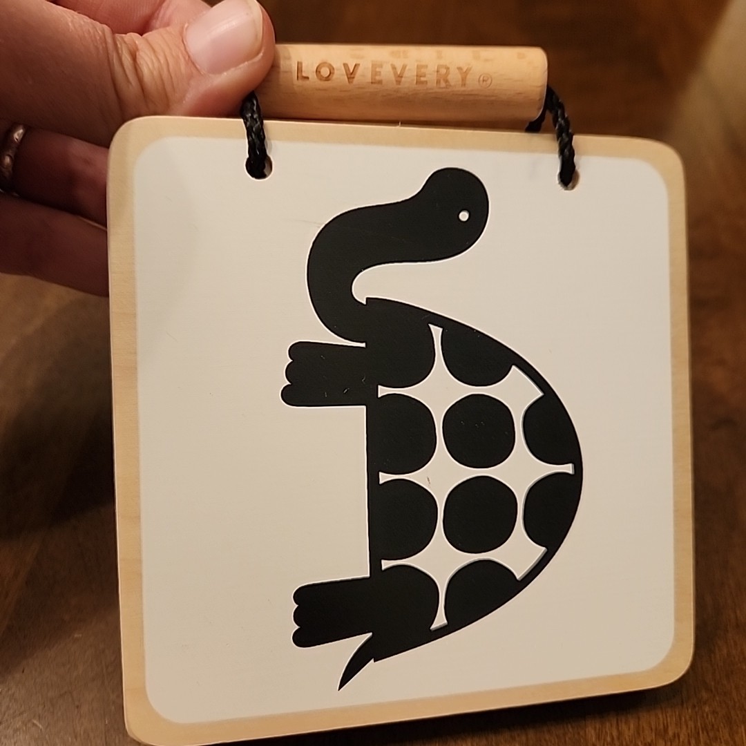 Lovevery Wooden High Contrast Animal Board Book From Looker Kit Black & White