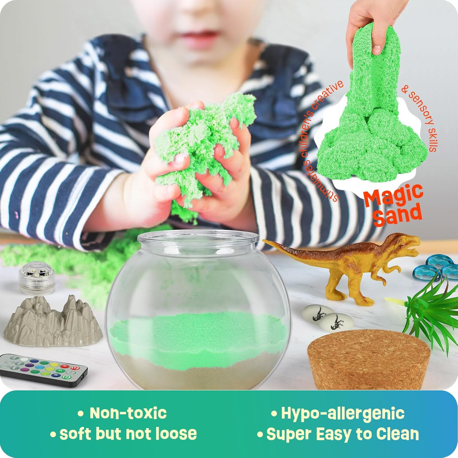 LAOESE Dinosaur Toys for Kids – Dinosaurs Terrarium Kit for Kids – Birthday Gift