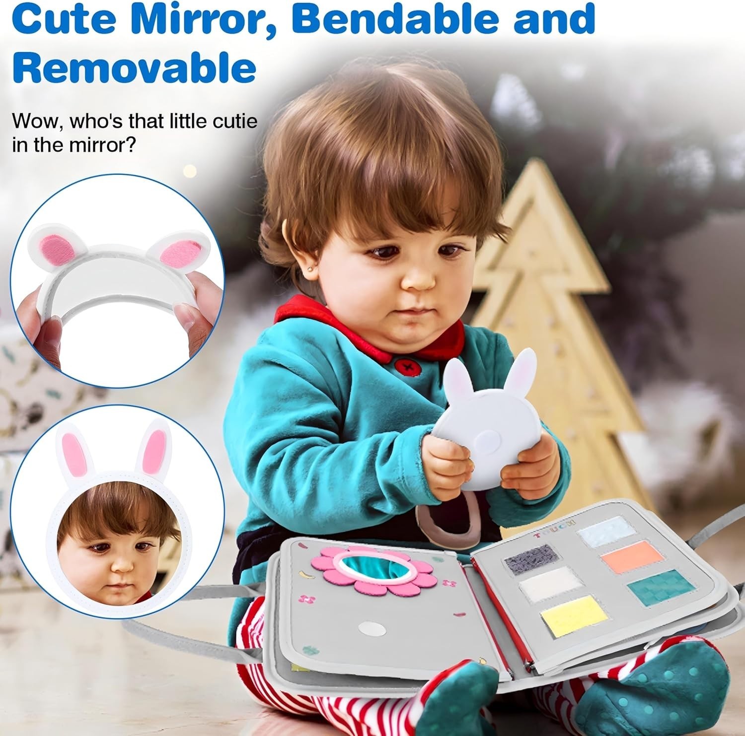 Gray Montessori Busy Board – 8 Interactive Pages for Learning Fine Motor Skills