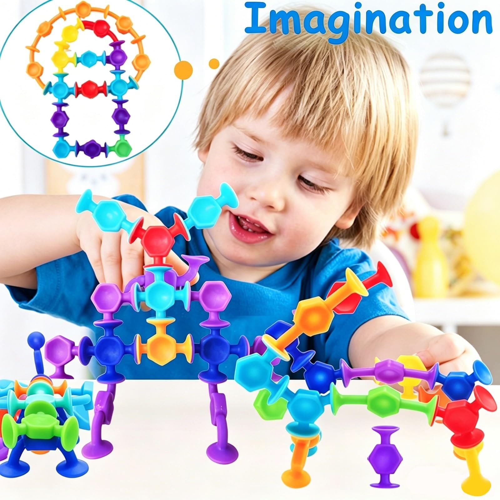114pcs Suction Cup Toys, Bath Toys for Toddlers Travel Toy – Preschool Learni…