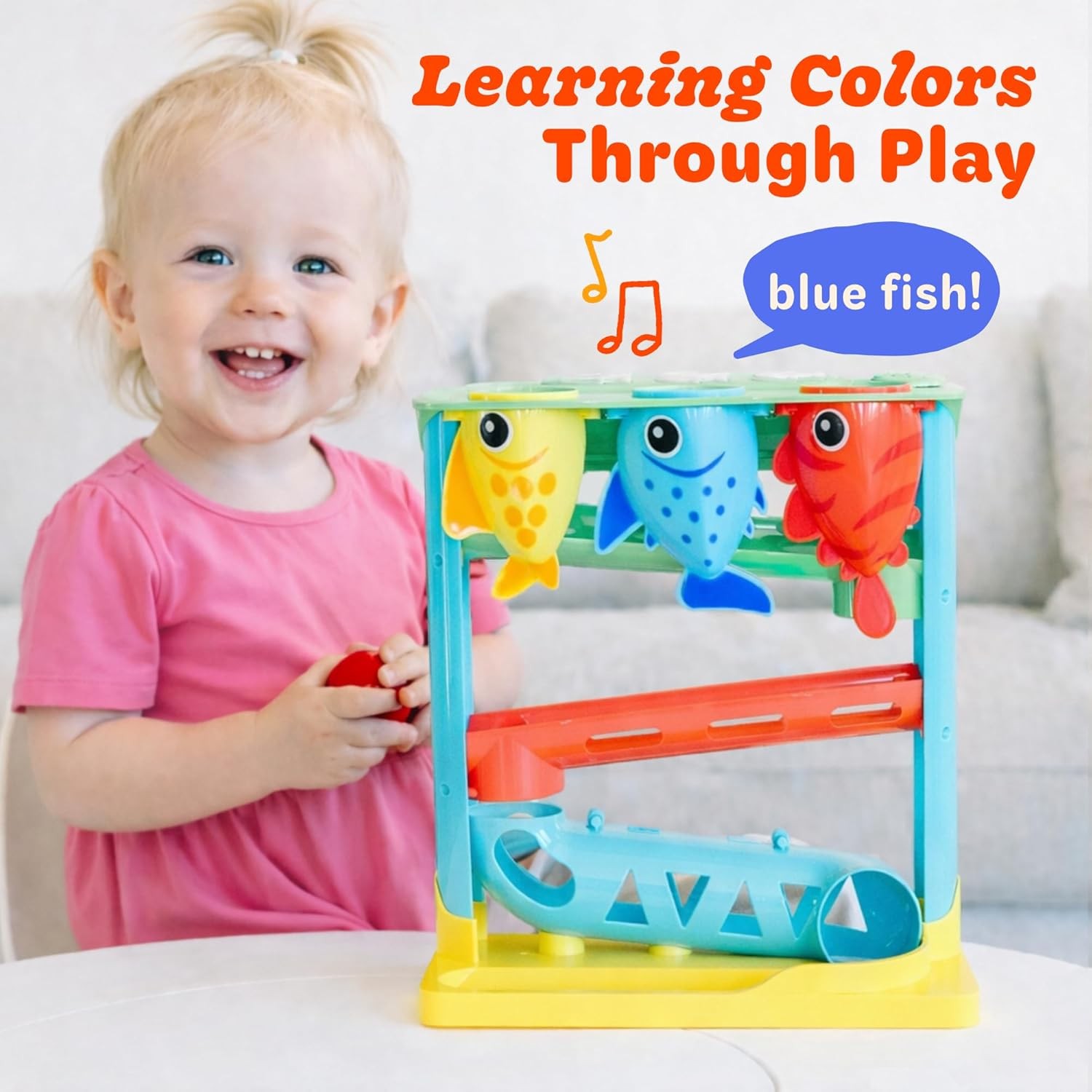 Feed the Fish Musical Toy for Baby Toddler Ball Drop Game