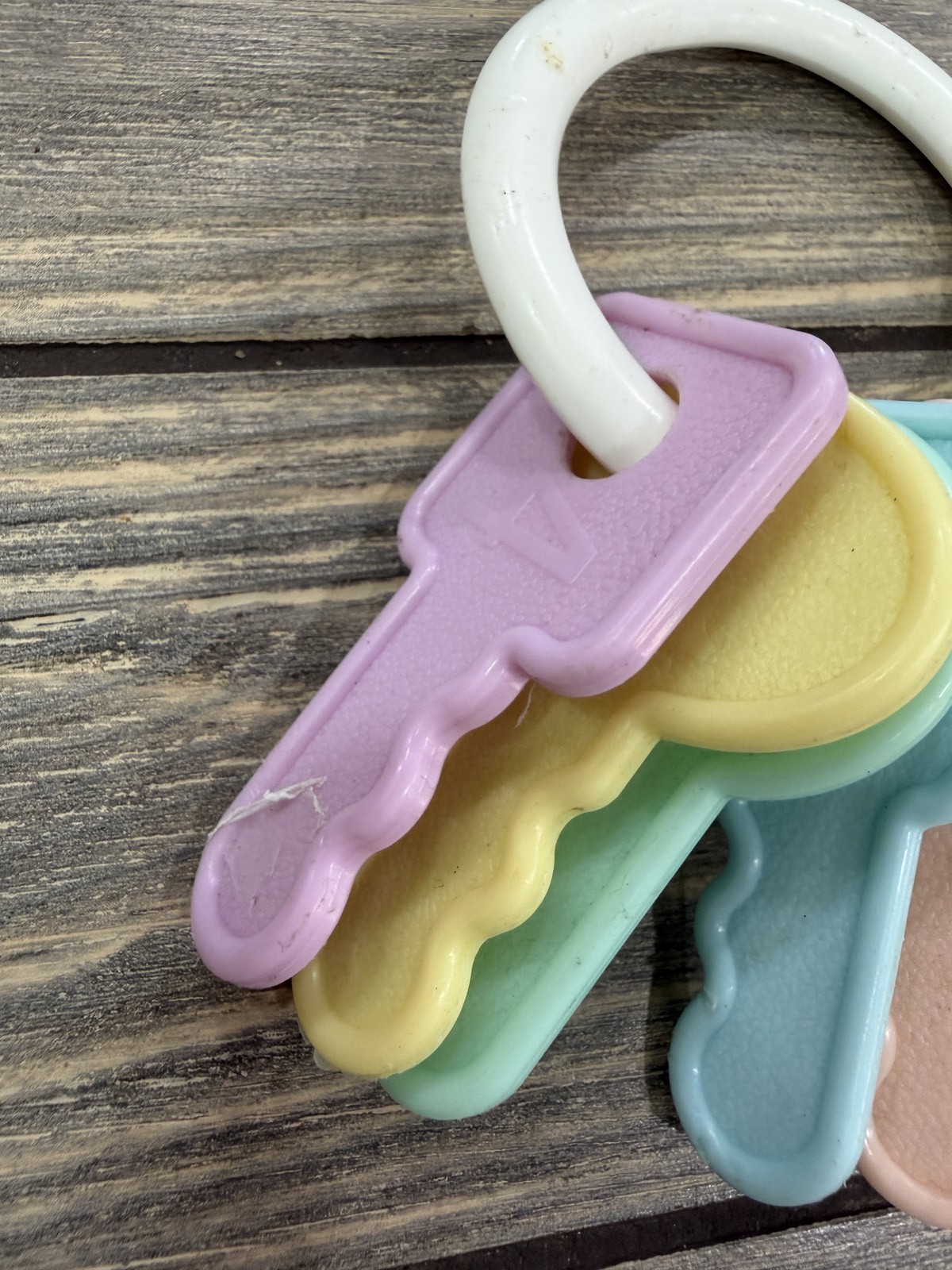 Baby Keys Rattle Ring Pastel Colors Infant Developmental Toy Sensory