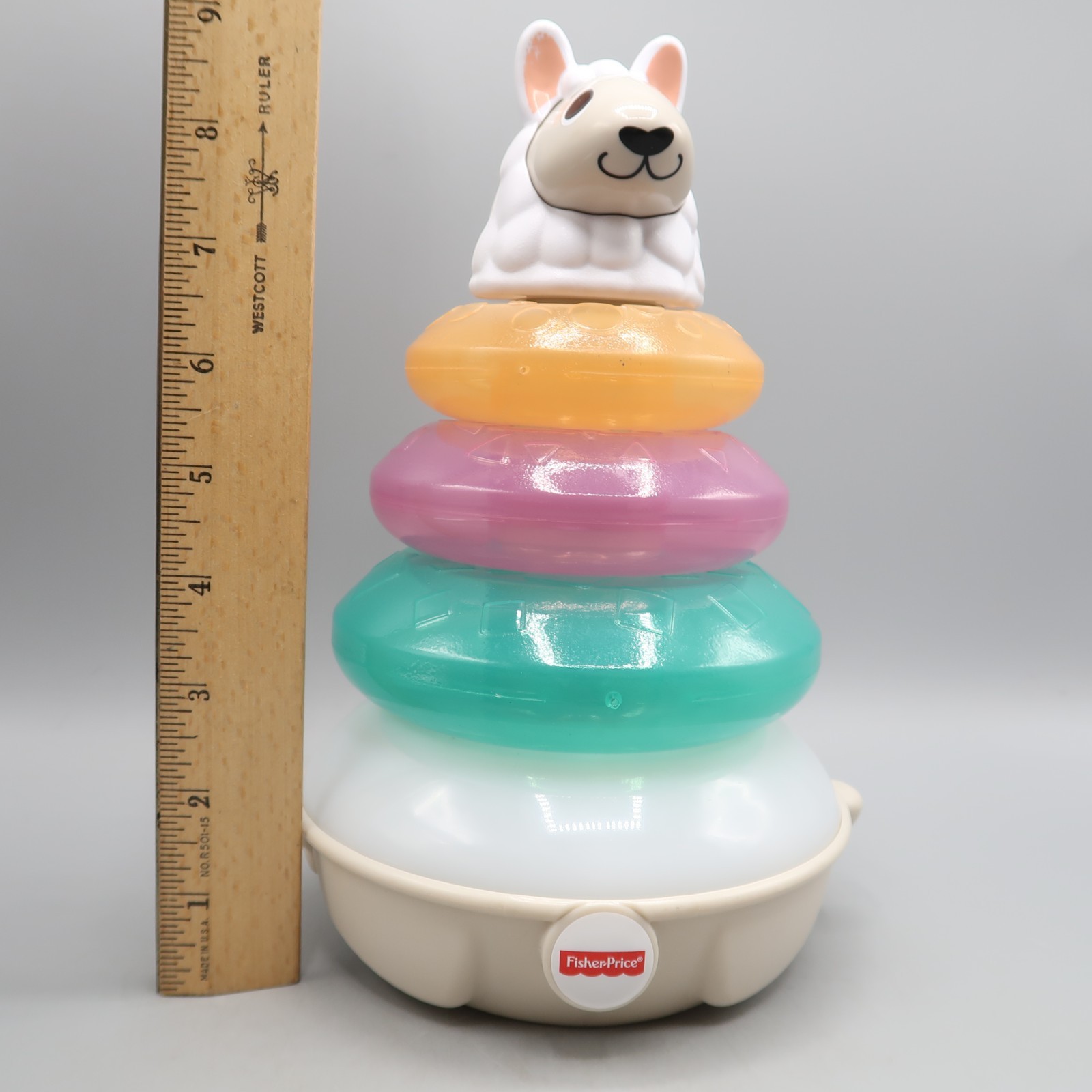 Fisher-Price Linkimals Llama Multicolor Lights Colors Musical Stacking Ring Toy