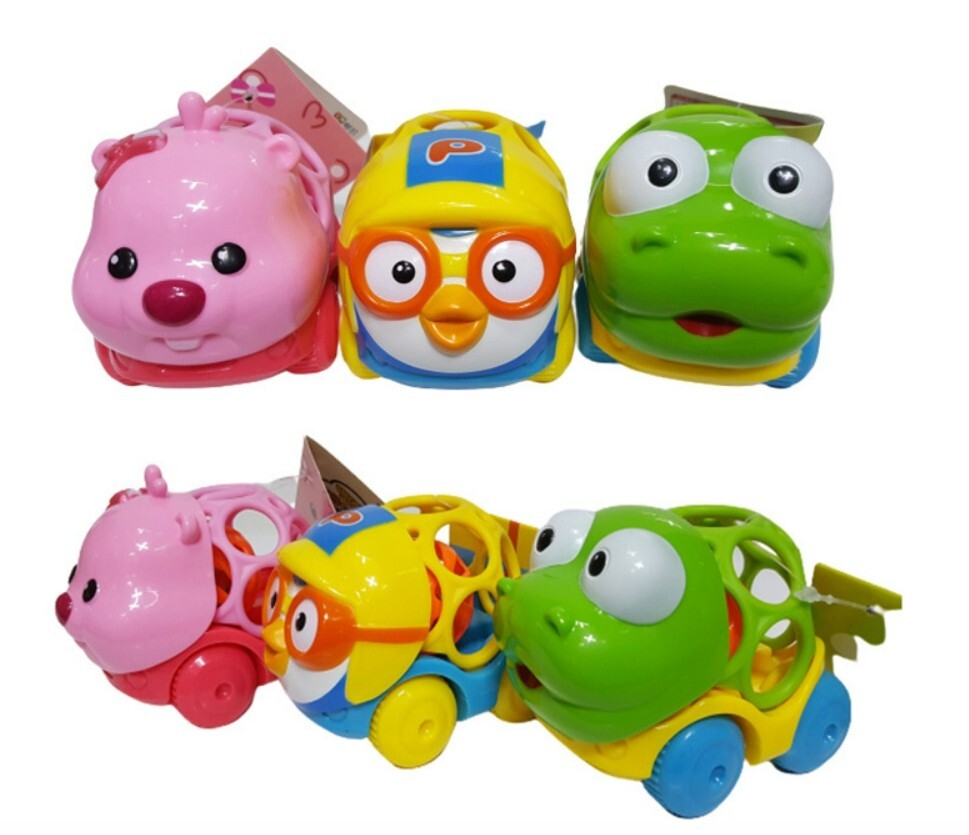 Pororo Friends Baby Ball Mini Car Pull Back Gear Rattle Sound Baby Toy Random