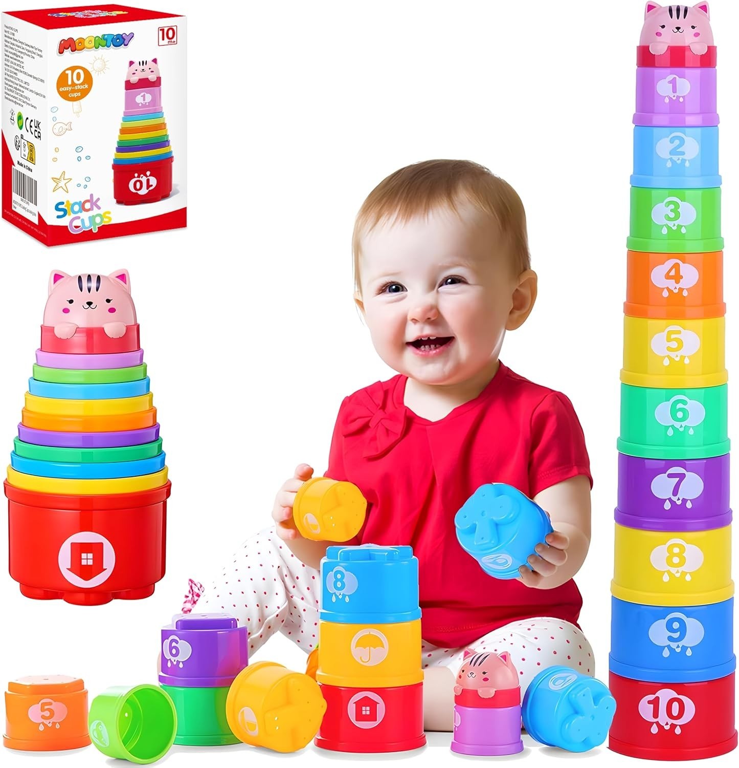 “Stacking Cups Baby Toys 6 10 12 18 Months Montessori Toys for 1 Year Old Todd..