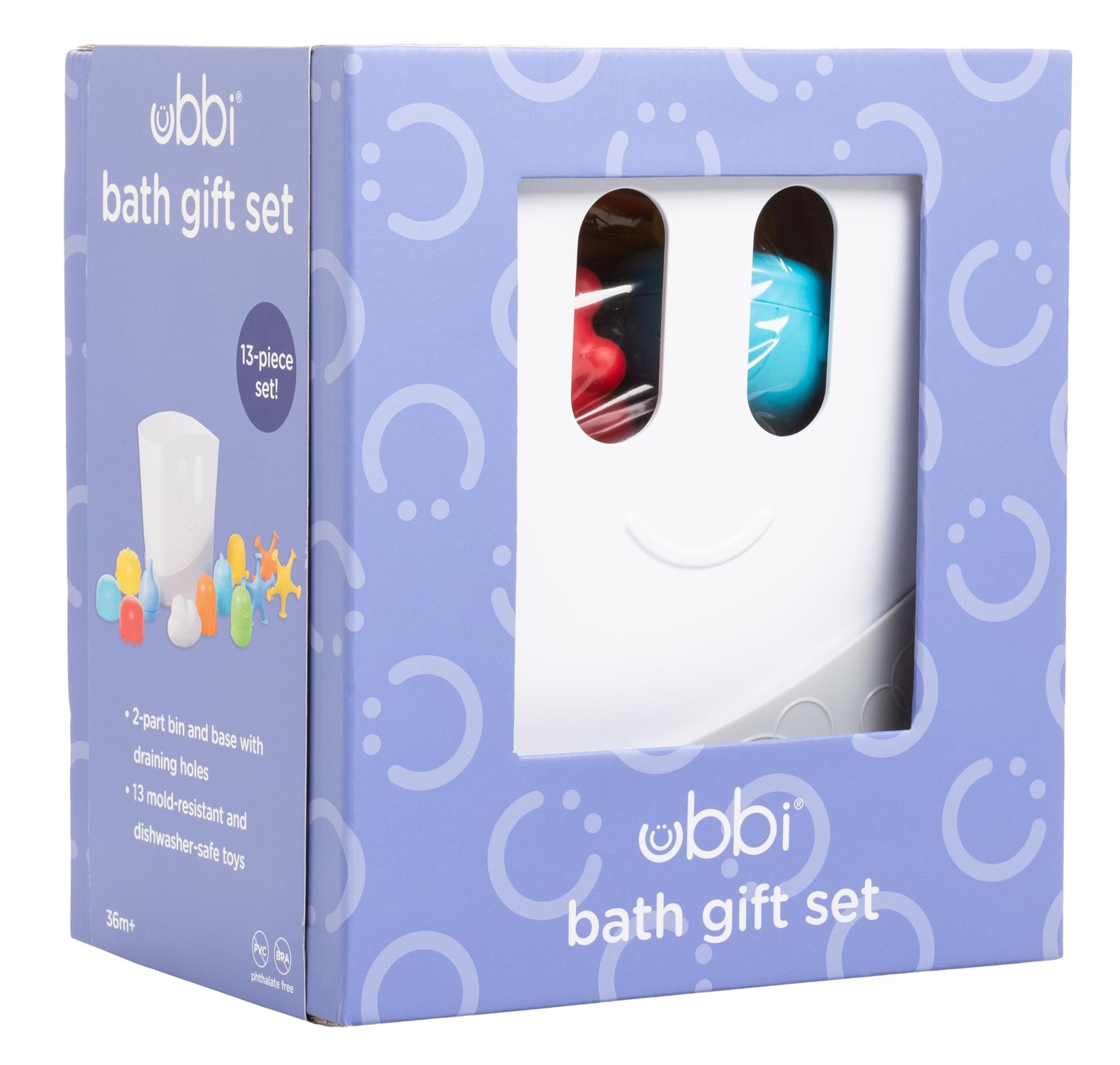 Ubbi Baby Bath Time Essential Gift Set Includes Drying Bin And 11 Bath Toys
