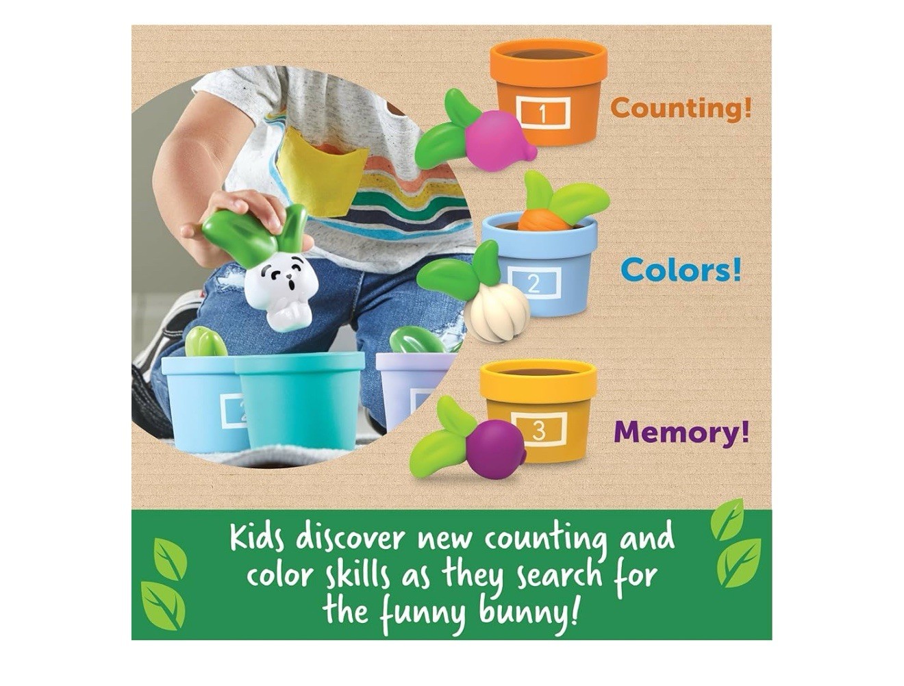 Learning Resources Hide and Seek Vegetable Garden Preschool Learning Toy 10 Pcs