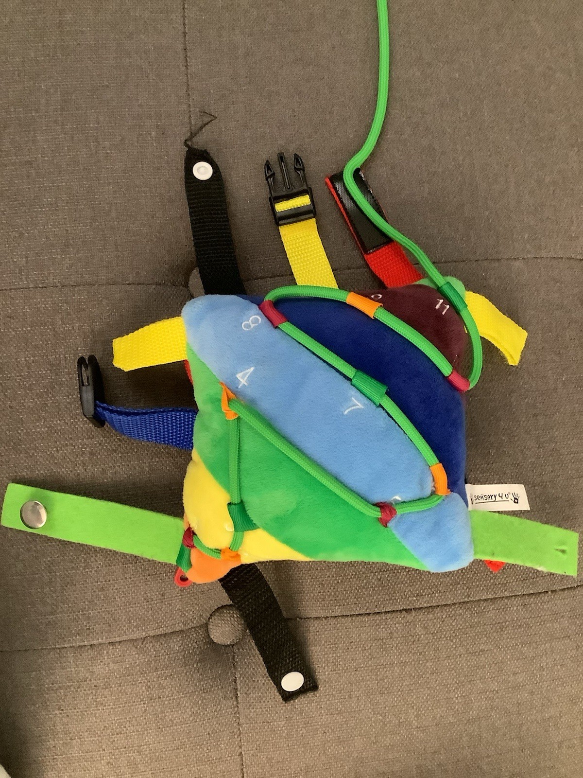 Toddler child fine motor skills sensory toy buckle zipper latches laces pillow