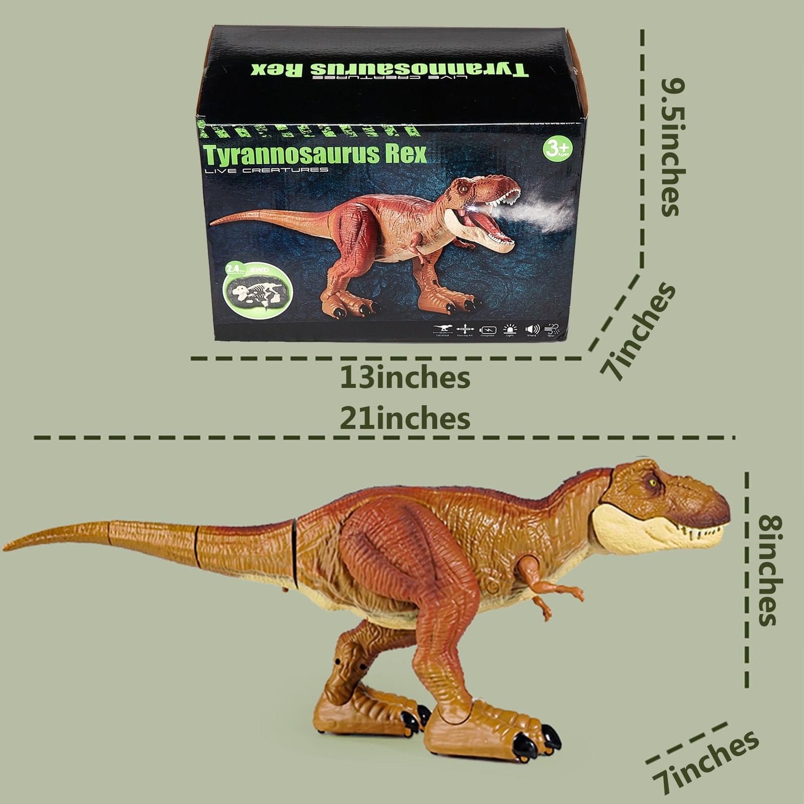 21inches Large Remote Control Dinosaur Toys for Boys Girls 3-10 Years Old RC …