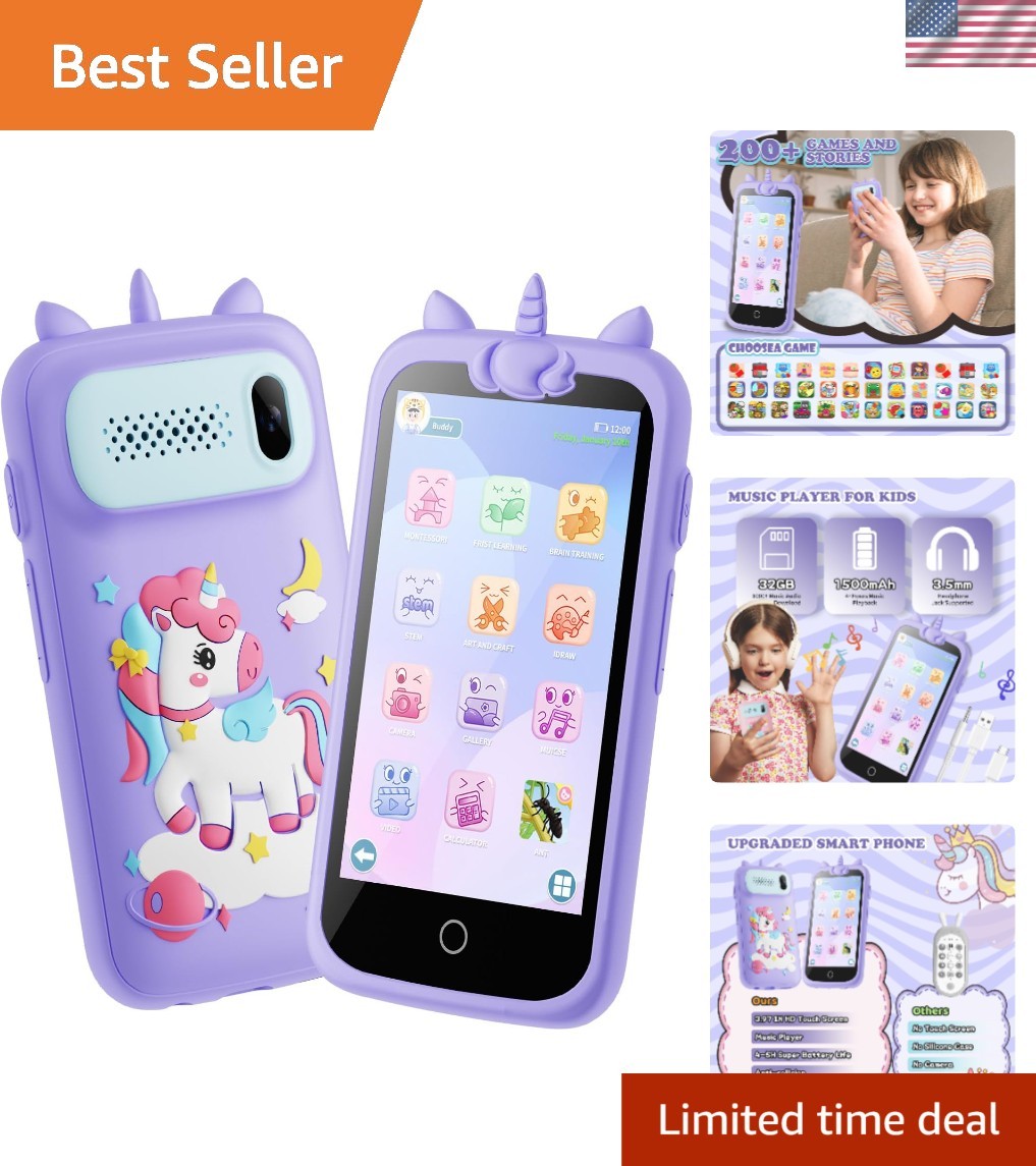 Kids Toys Phone, 3.97″ Touchscreen Mini Phones for Kids, Learning Phone Puzzl…