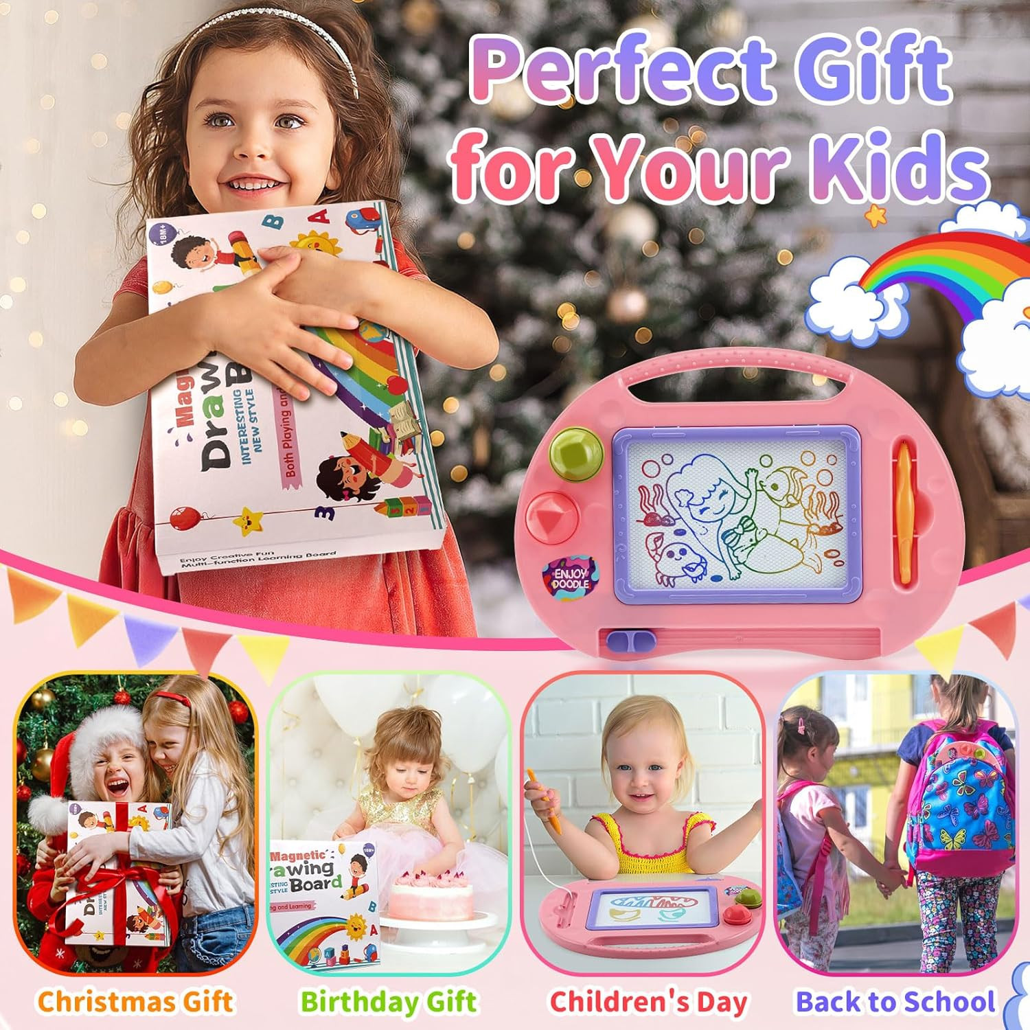 Toddler Toys,Toys for 1-2 Year Old Girls,Magnetic Drawing Doodle Board for Kids