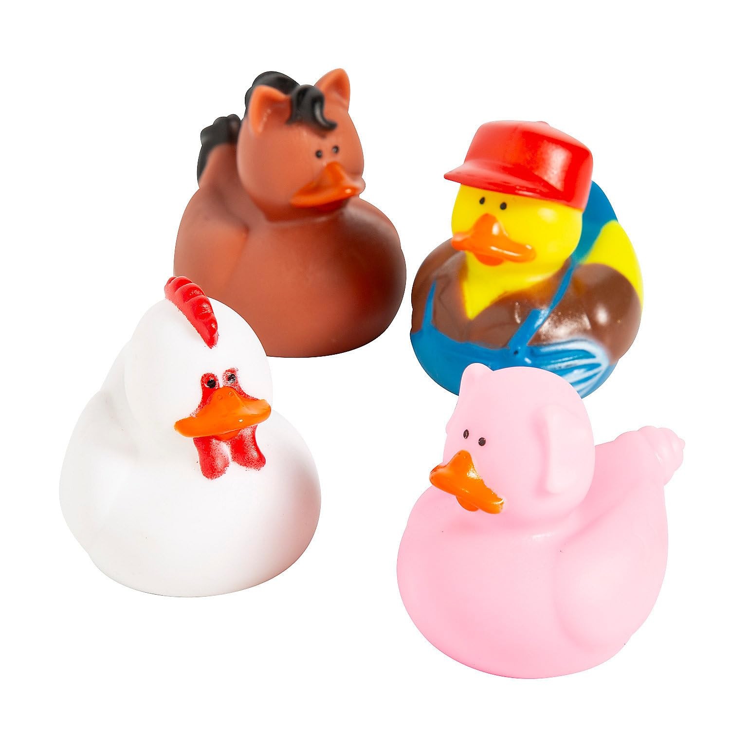 Farm Rubber Ducks, Duckies, 12 Pieces, Birthday Parties, Treasure 2 inches