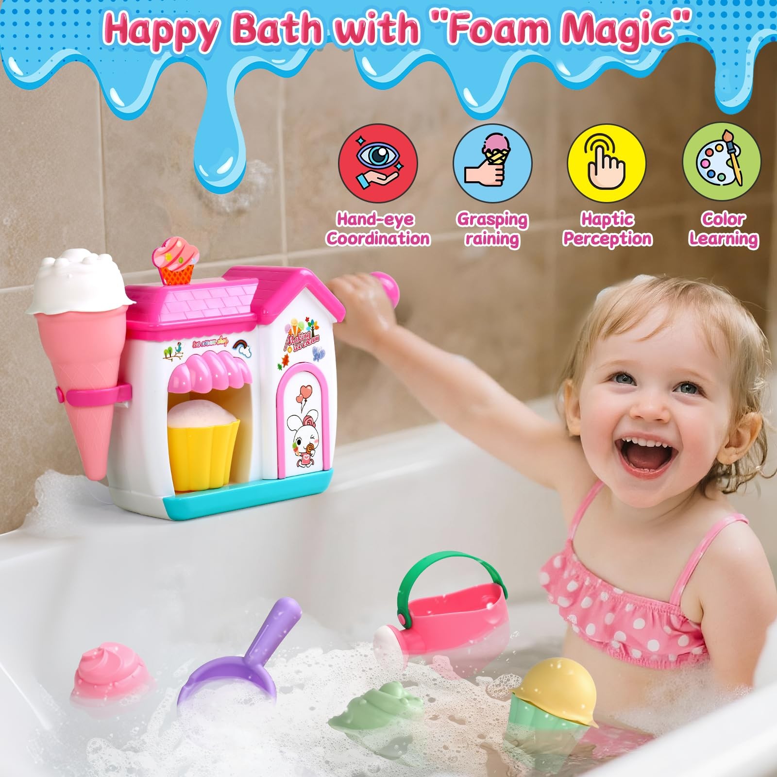 Bath Toys for Kids Ages 4-8 3-5 Toddler 2.8 x 6.1 x 5.9 inches, Pink