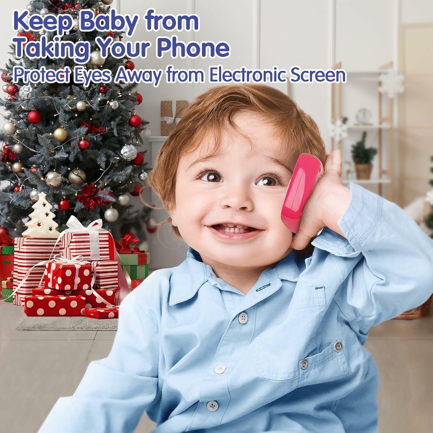 BABYFUNY Toys for 1 Year Old Girl Gifts, 15 Functions Phone Small, Pink