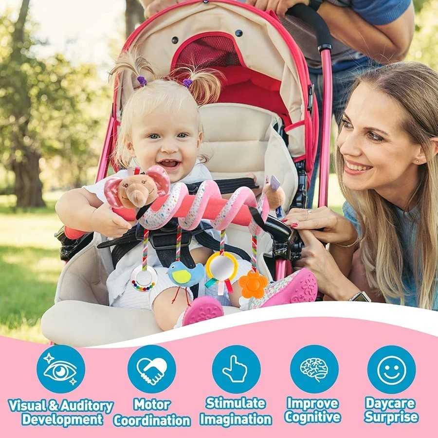 Baby Crib Hanging Rattles Toys Car Seat Toy Soft Mobiles Stroller Crib Cot