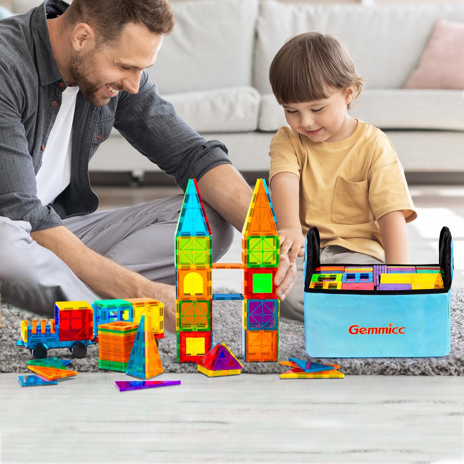 Magnetic Tiles, 126 PCS + Storage Case, STEM Building Blocks Magnet Toys for …