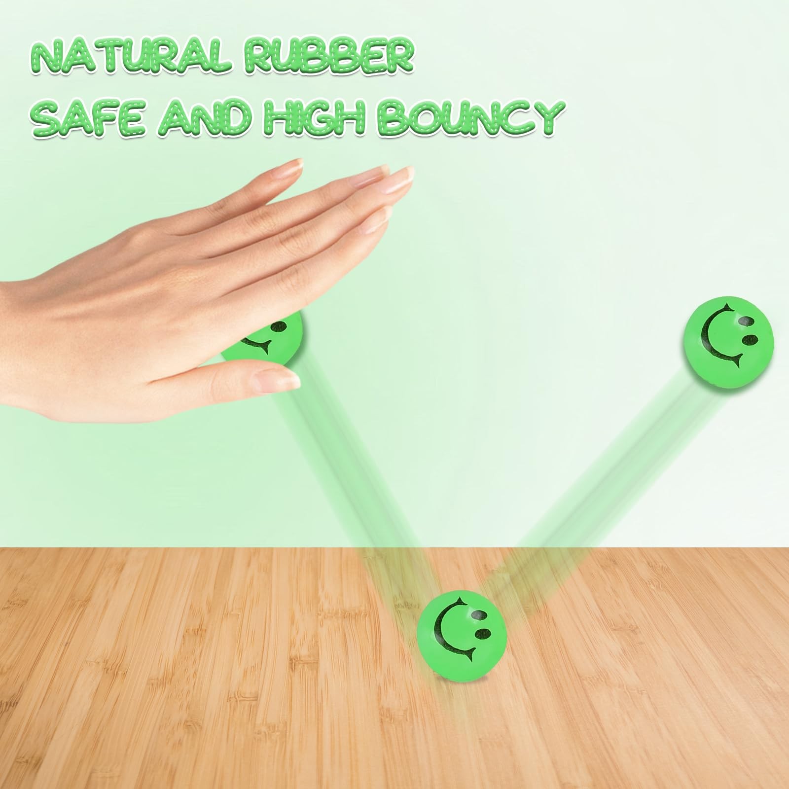 38Pcs Glow in The Dark Smile Bouncy Balls- 1 Inch High Bouncing Balls, Small …