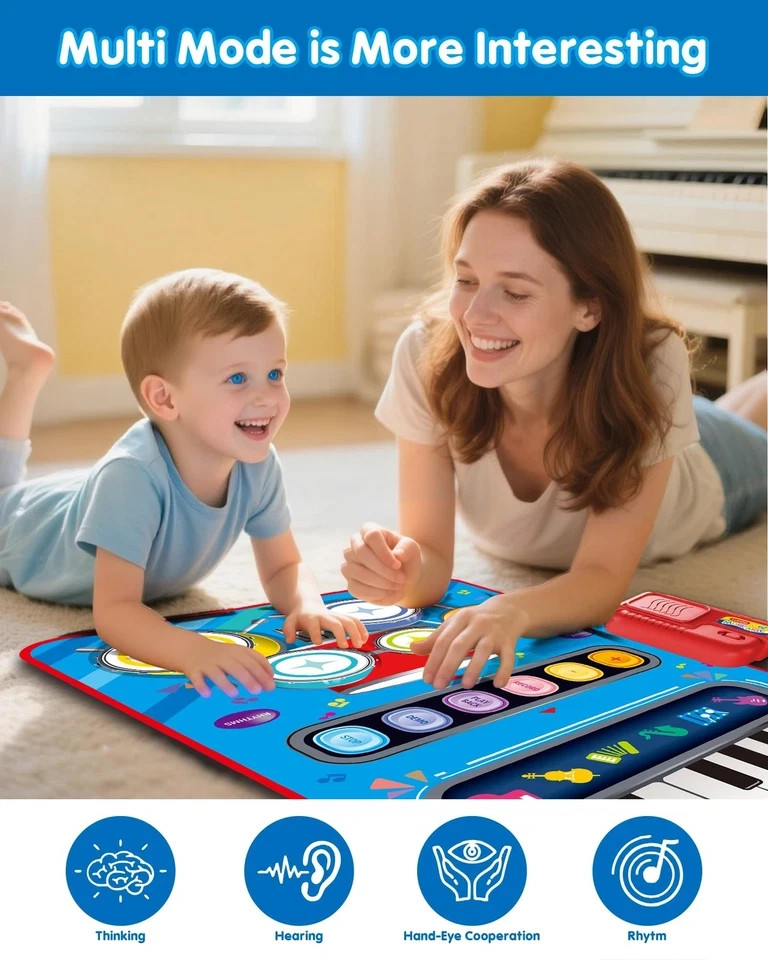 Baby Toys for 1 Year Old: Baby Musical Mat Toddler Toys Age 1-2 – 2 in 1 Pia Dru