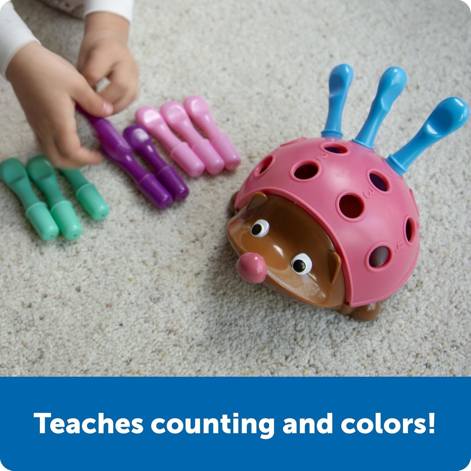Spike The Fine Motor Hedgehog Pink – Toddler Montessori Toys, Stacking Shape,…