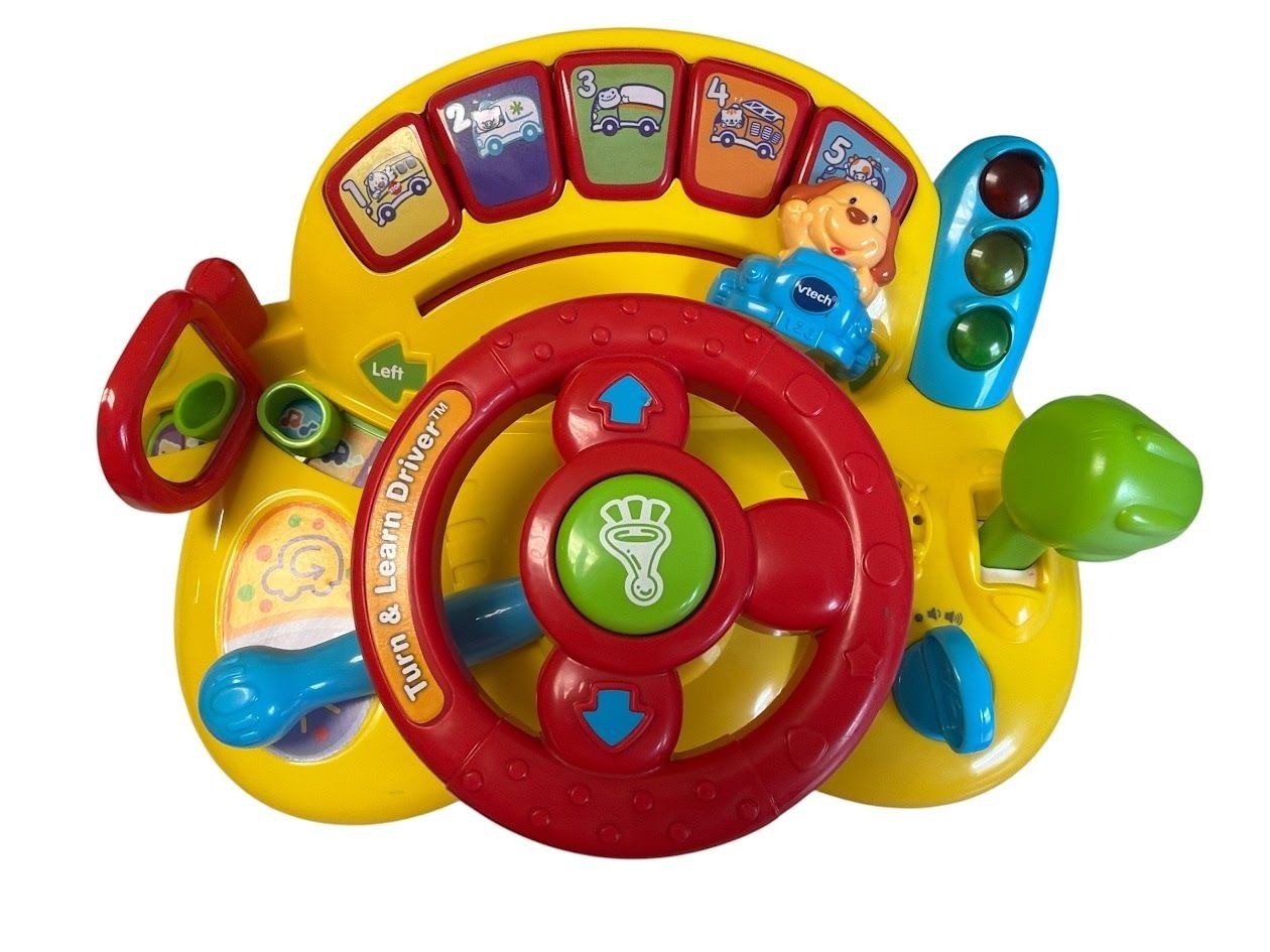 VTech Turn & Learn Driver Interactive Toy With Manual Lights & Sounds Multicolor
