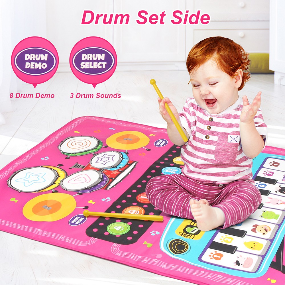 Child Baby Musical Mat Toy Floor Piano Keyboard Animal Blanket Early Education