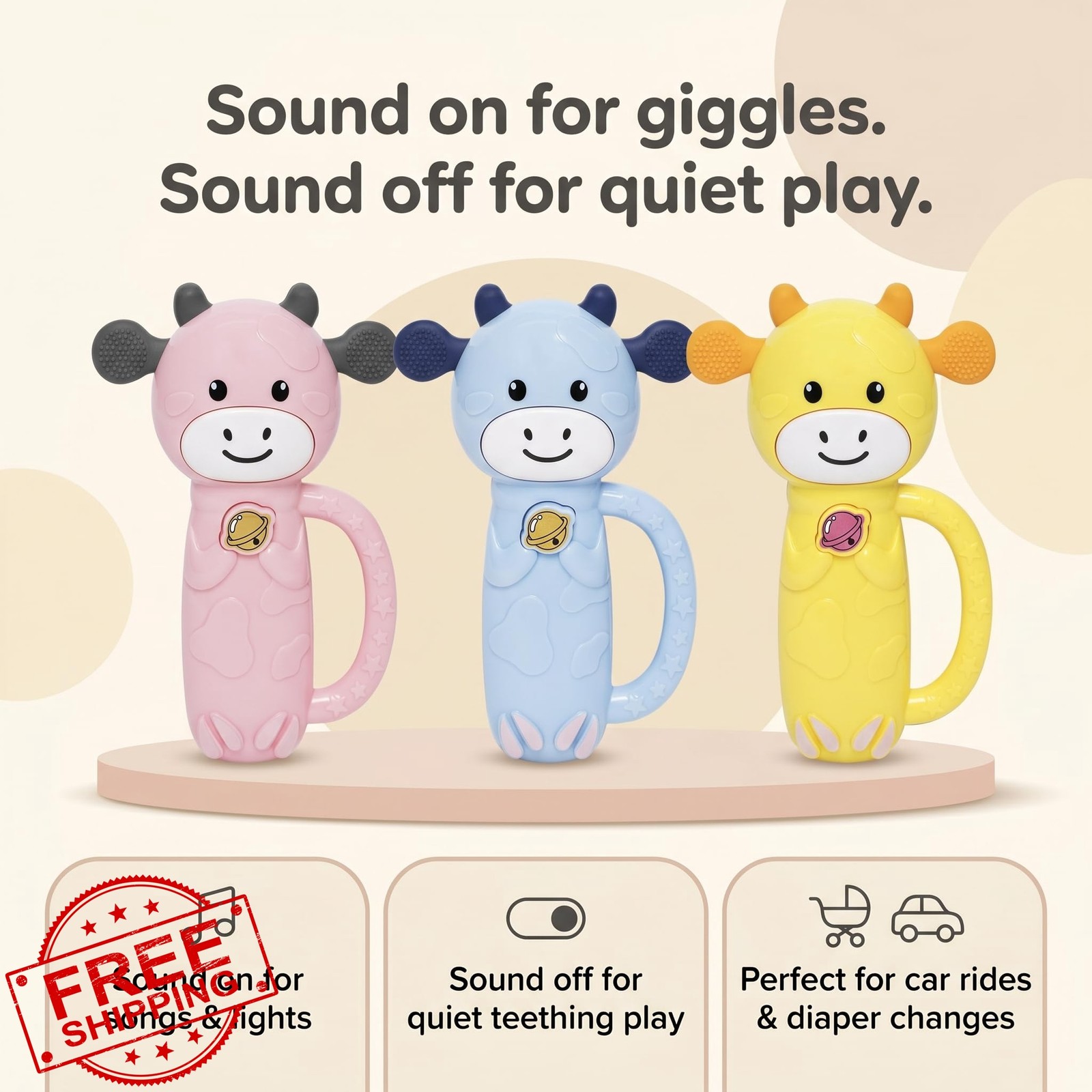 Moo Moo Blue Musical Sensory Toy