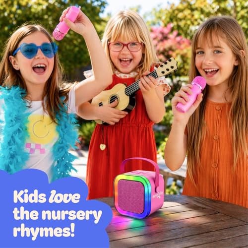 , Karaoke Machine for Kids | Includes 20+ Kid Songs | 2 Cotton Candy