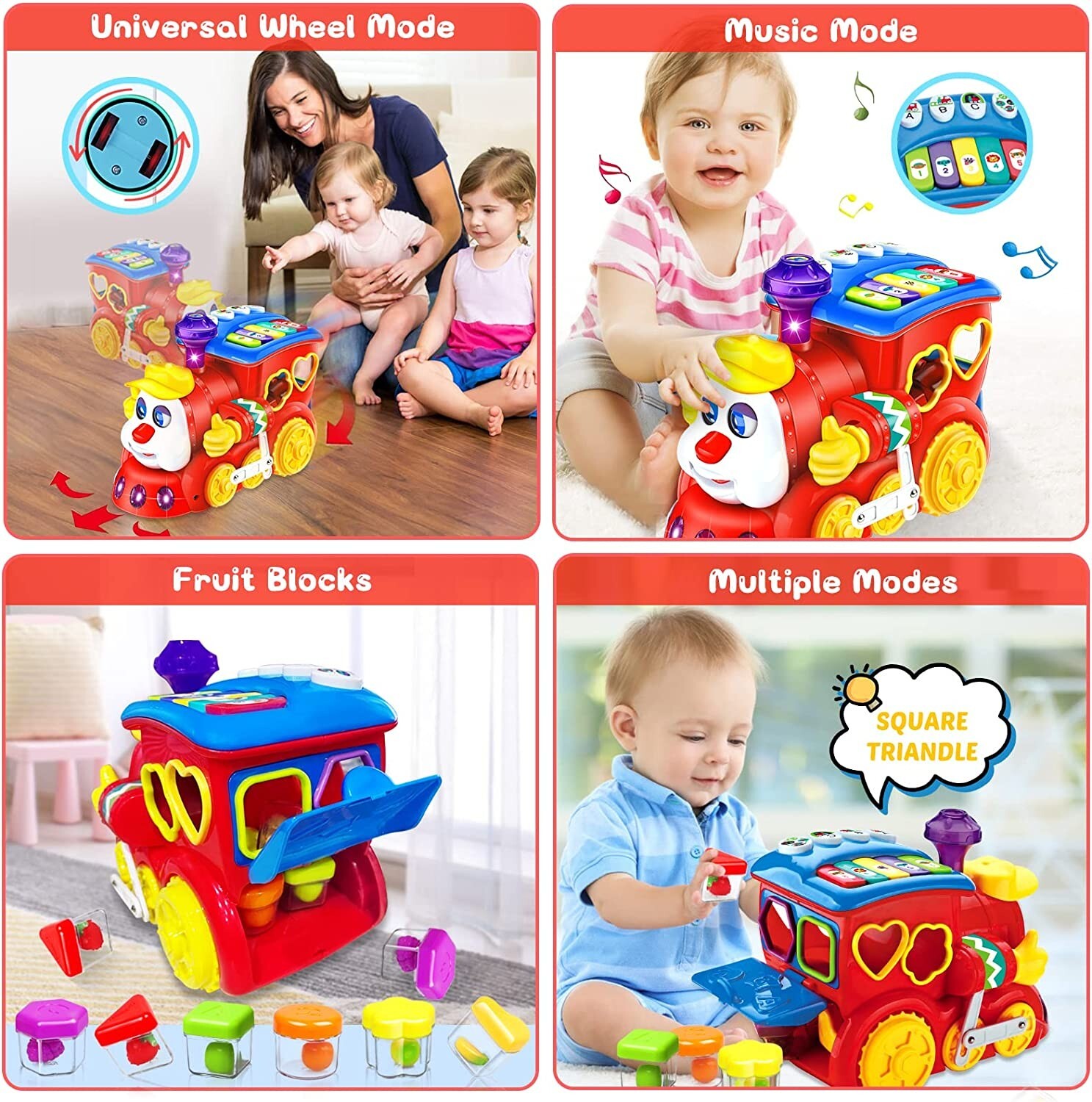 Baby Toys 12-18 Months Musical Train Kids Toys for 1 2 3 4+ Year Old Boys Girls