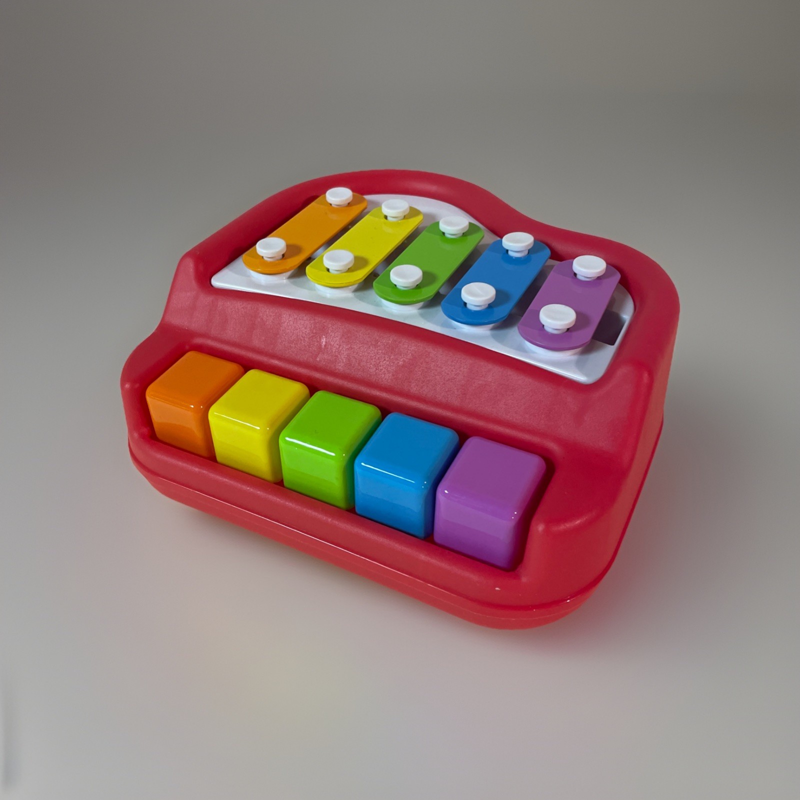 Baby Toddler Toy 5 Colorful Key Red Piano Used Very Good Condition