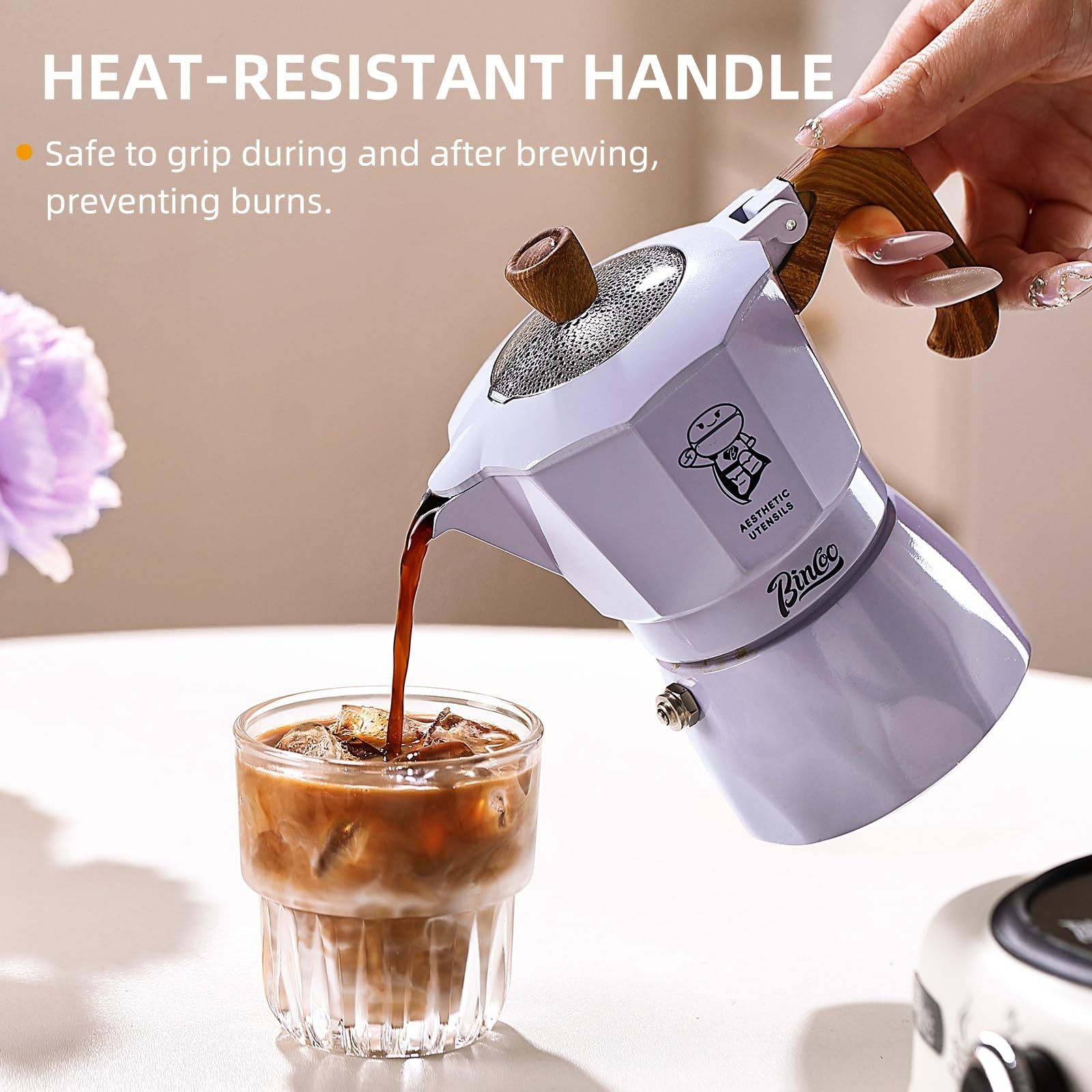 Bincoo Espresso Maker Stovetop – 2 Cup/120ML Small Stove Top Espresso Italian…