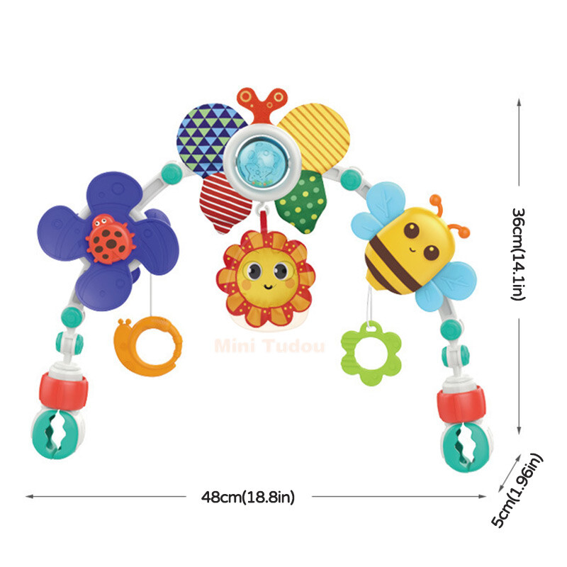 Stroller Arch Toy for Baby, Musical Carseat Toys Hanging with Teething,Baby Crib