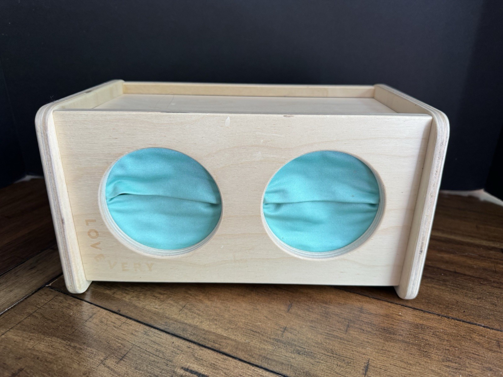 Lovevery Montessori Sensory Box Analyst Play Kit Wooden Teal Toy No Pieces