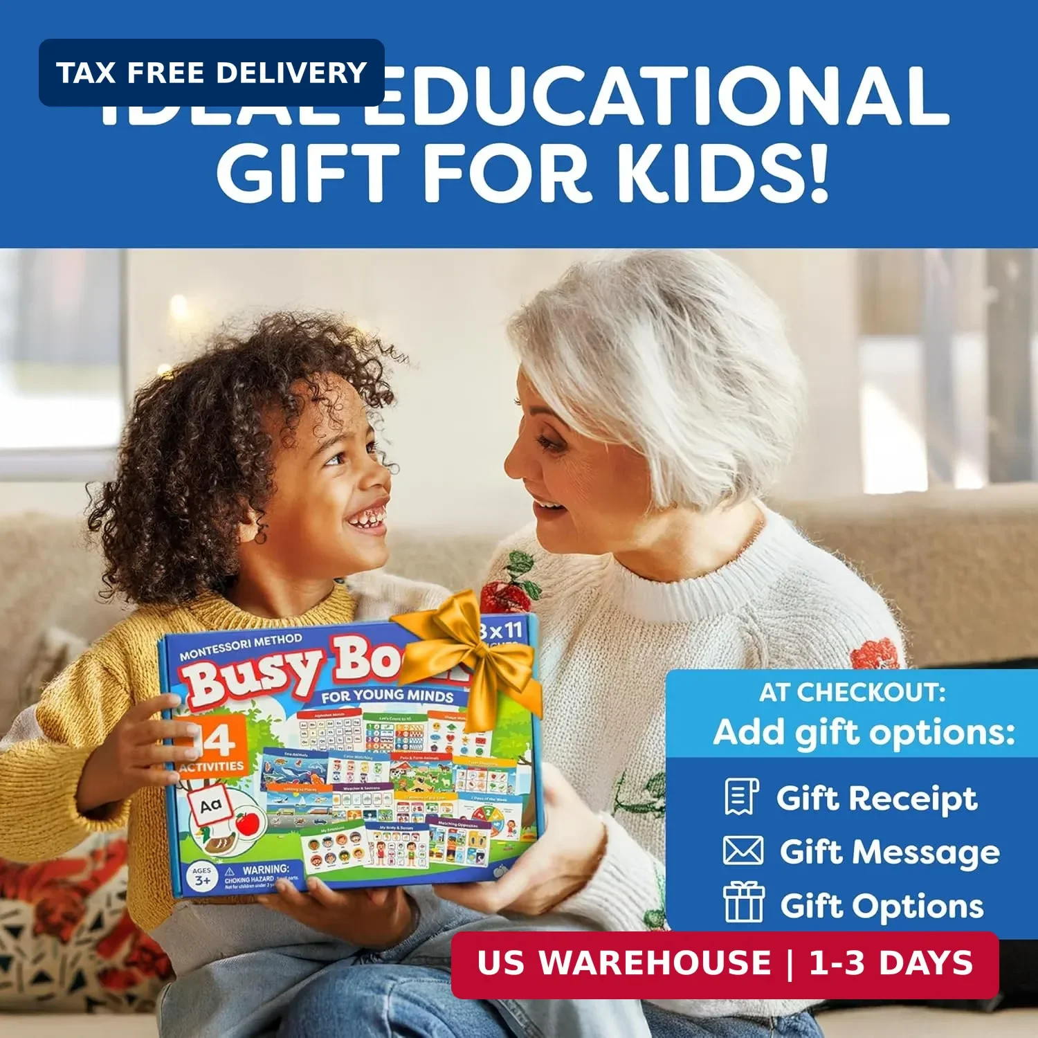 Montessori Preschool Busy Book for Toddlers Ages 3 and Up – Preassembled – Presc