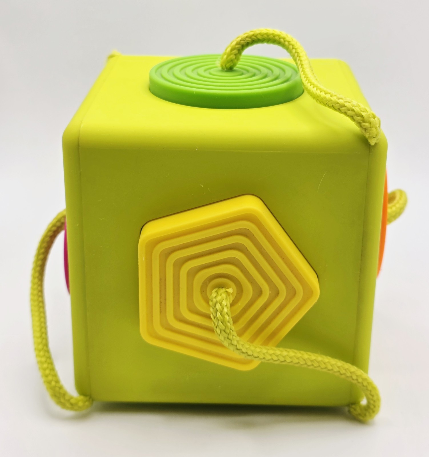 Oombee Cube Shape Sorter with Tethered Shapes for Early Learning Development