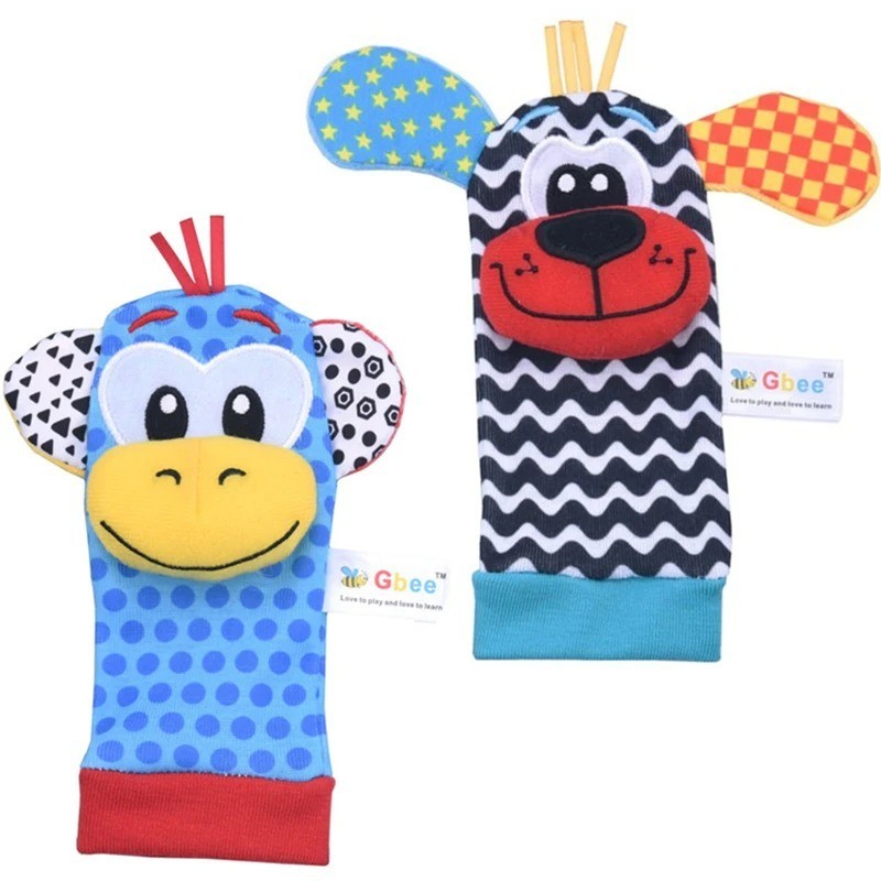 Baby Wrist Rattle Socks Foot Finder Sensory Toy Newborn 0-12 Months Gift
