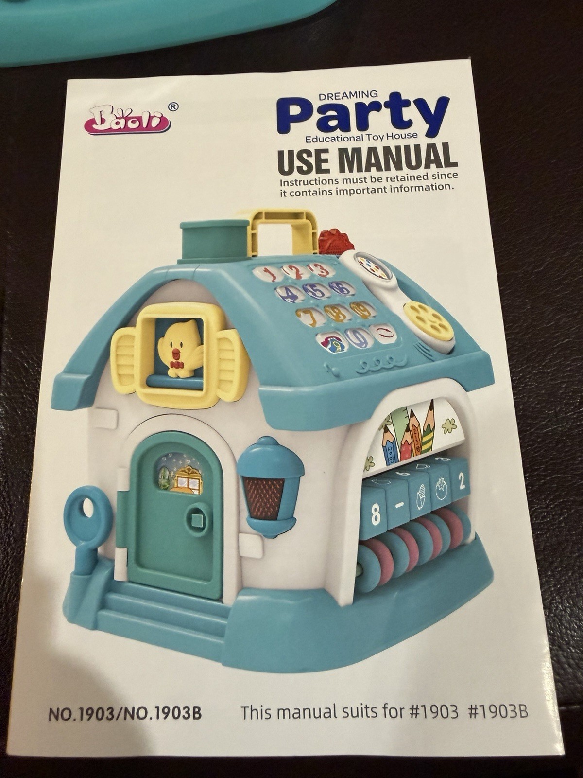 NEW BLUE- Baoli Dreaming Party House 18M+ Musical Learning Toy Letters Numbers
