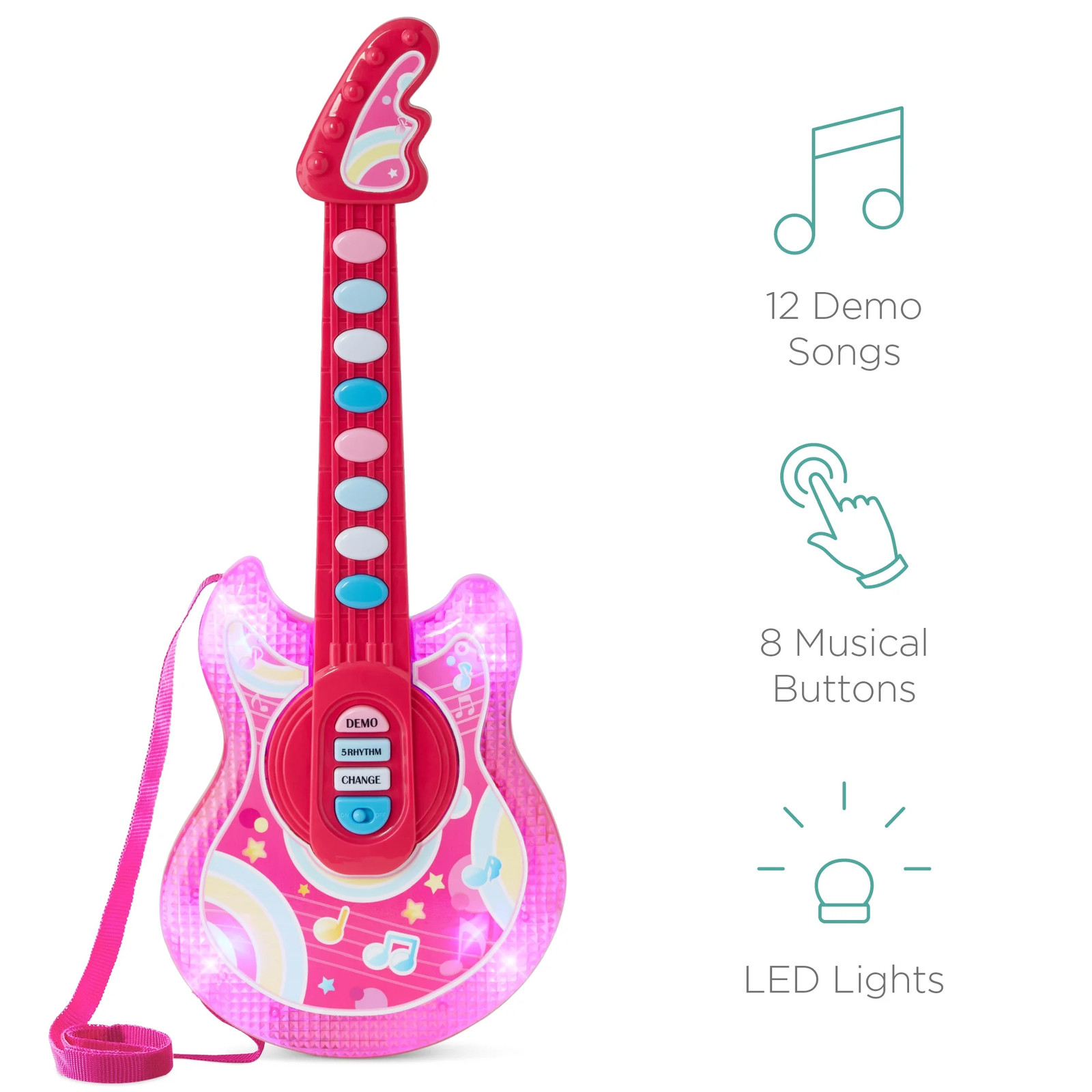Pretend Play Musical Instrument guitar Toy for Toddlers W/ Mic