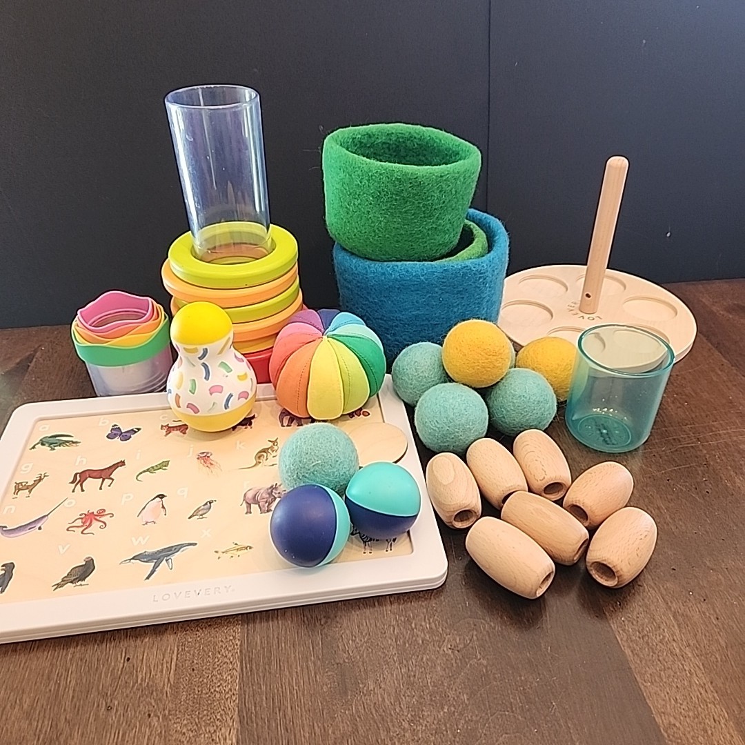 LOVEVERY Lot Montessori Wooden Baby Toys REPLACEMENT PARTS PIECES Odds & Ends