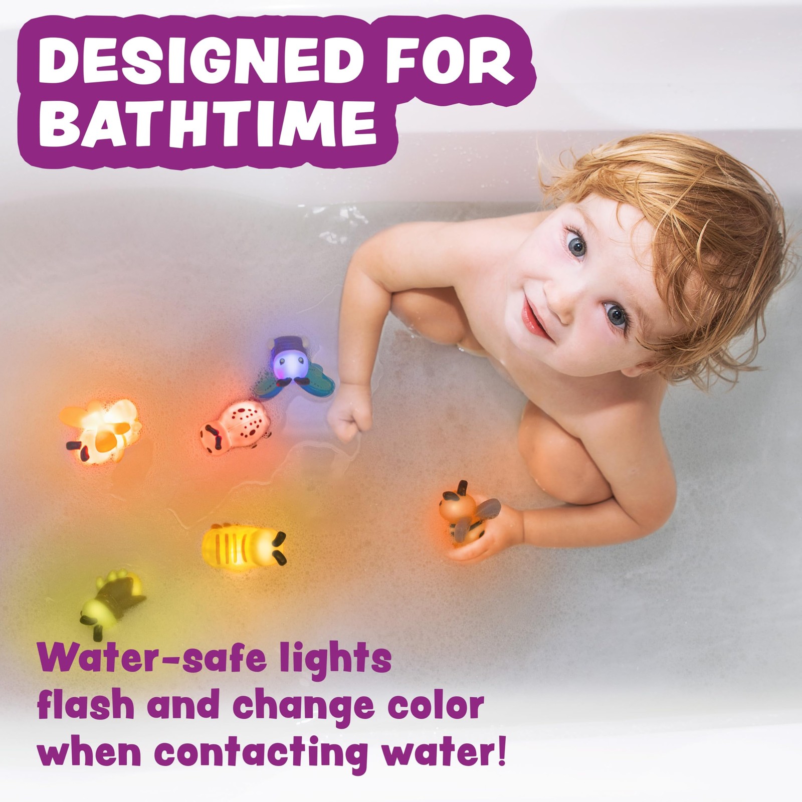 Tub Works® Bugs™ Light Up Bath Toys, 6 Pack | Water-Activated Multicolored