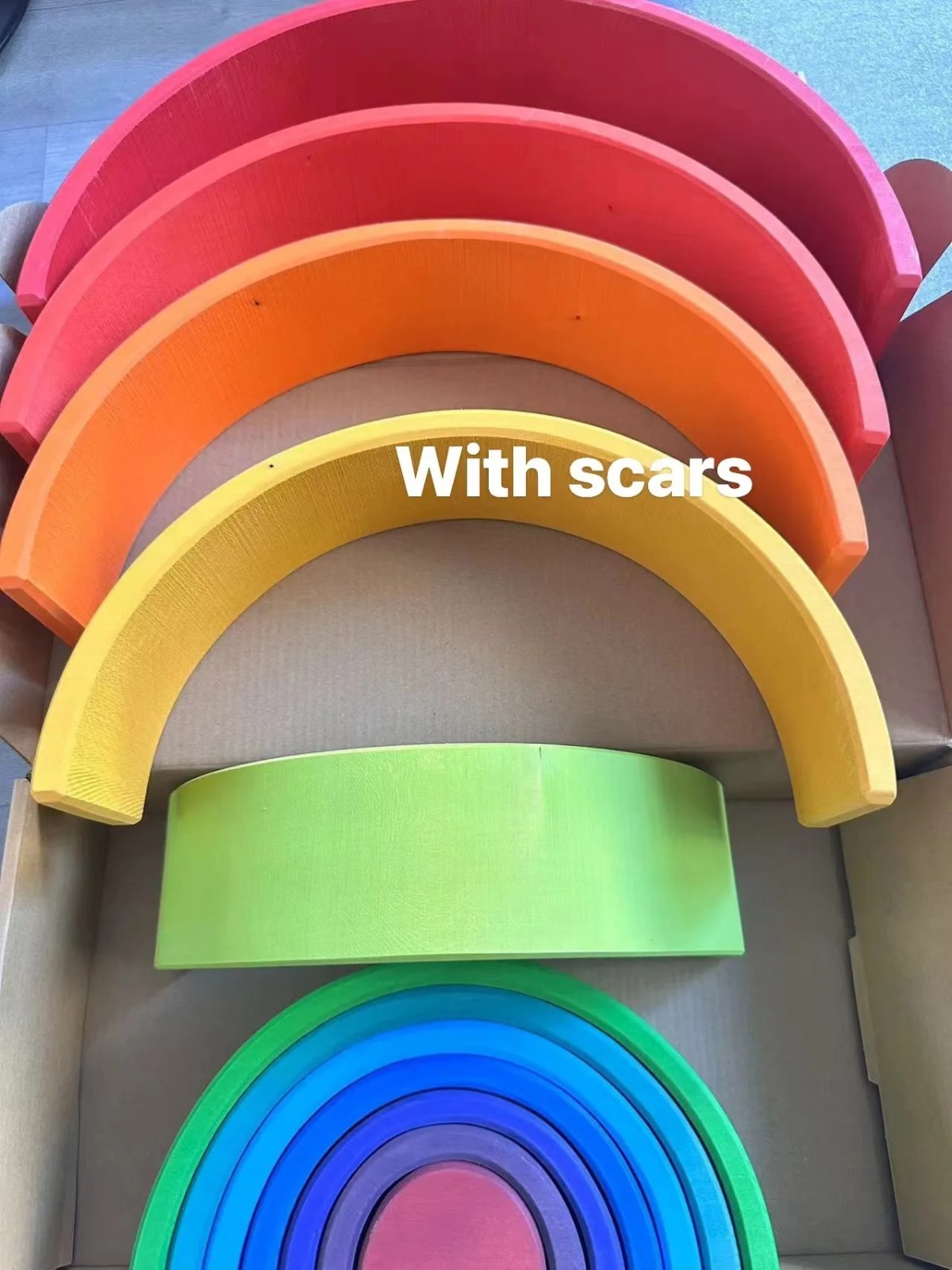 Wooden Rainbow Arch Stacking Blocks Montessori Sorting Peg Dolls Kids Toy