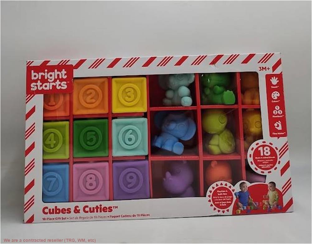 Bright Starts Block and Buddies Holiday Baby Toy Gift Set – 18pc SEE DETAILS