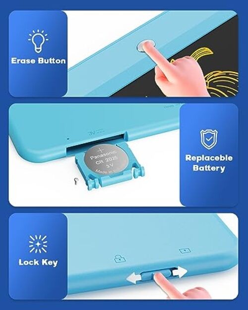 Toys for 3-6 Years Old Girls Boys, LCD Writing Tablet 10 Inch 10 inch Blue