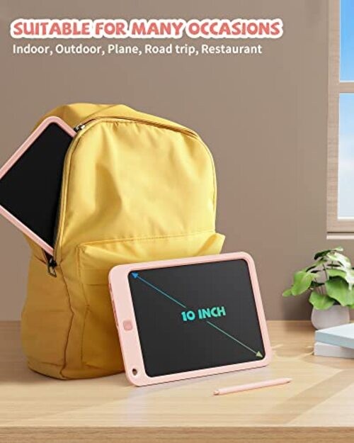 LCD Writing Tablet 10 Inch, Toys for 3 4 5 6 7 8 9 10 Year Old Boys Girls, Pink