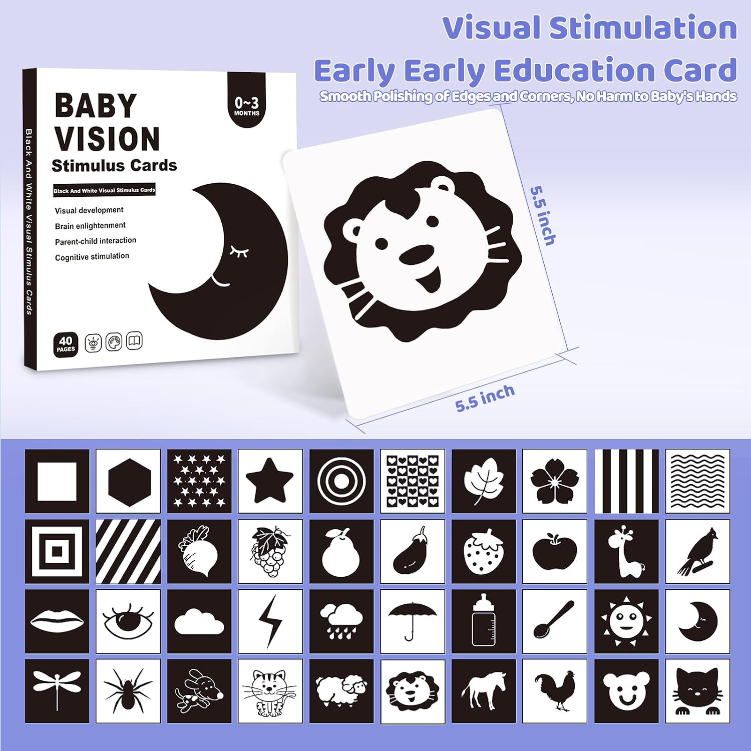 Black and White Sensory Toys for Babies,Montessori Toys for Babies,High Contrast