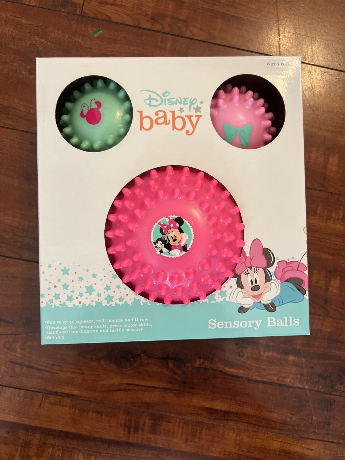 Disney Baby Minnie Sensory Balls Motor Skills Grip Squeeze Roll Bounce Throw