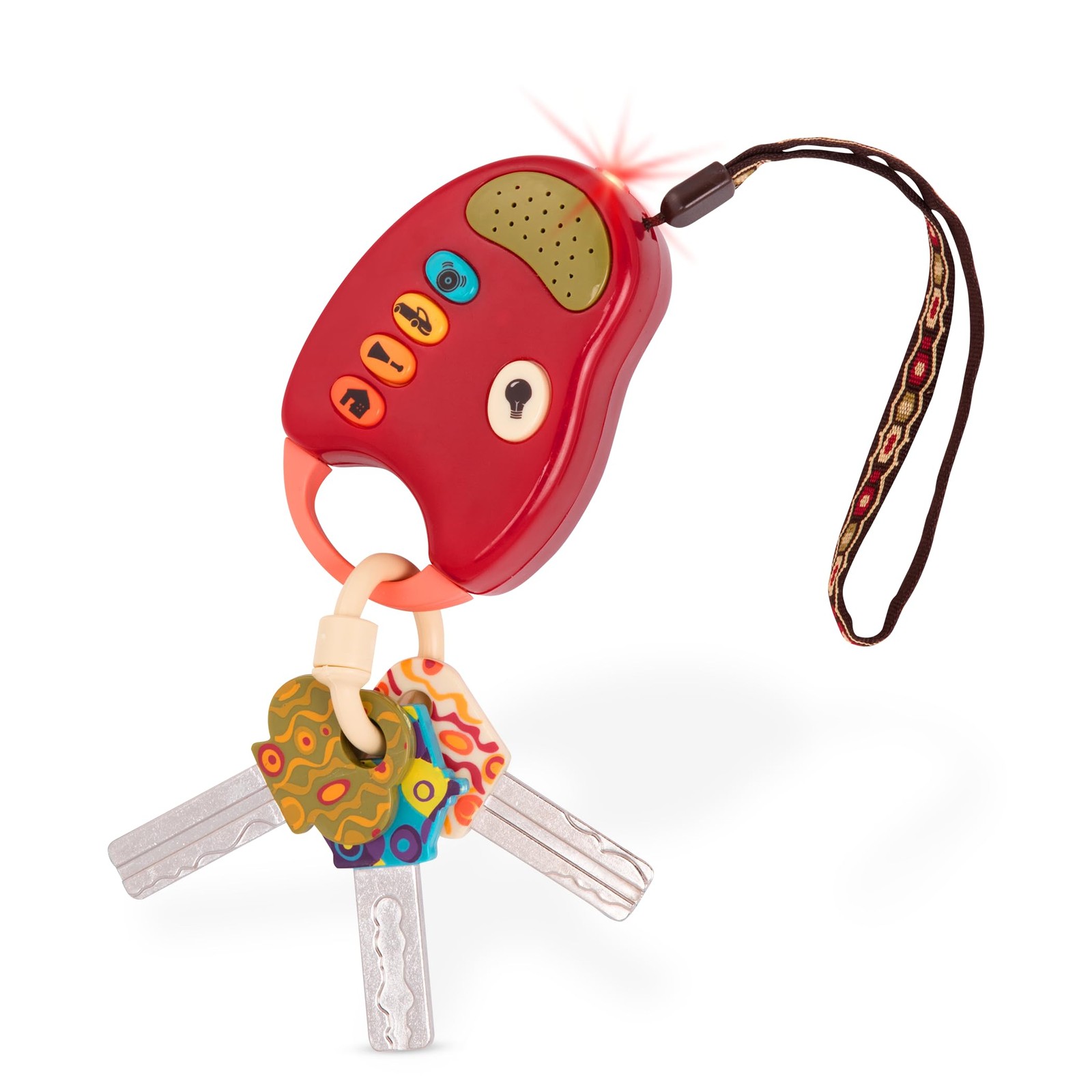 B. toys – Toy Car Keys with Lights & Sounds – FunKeys – Small, Red