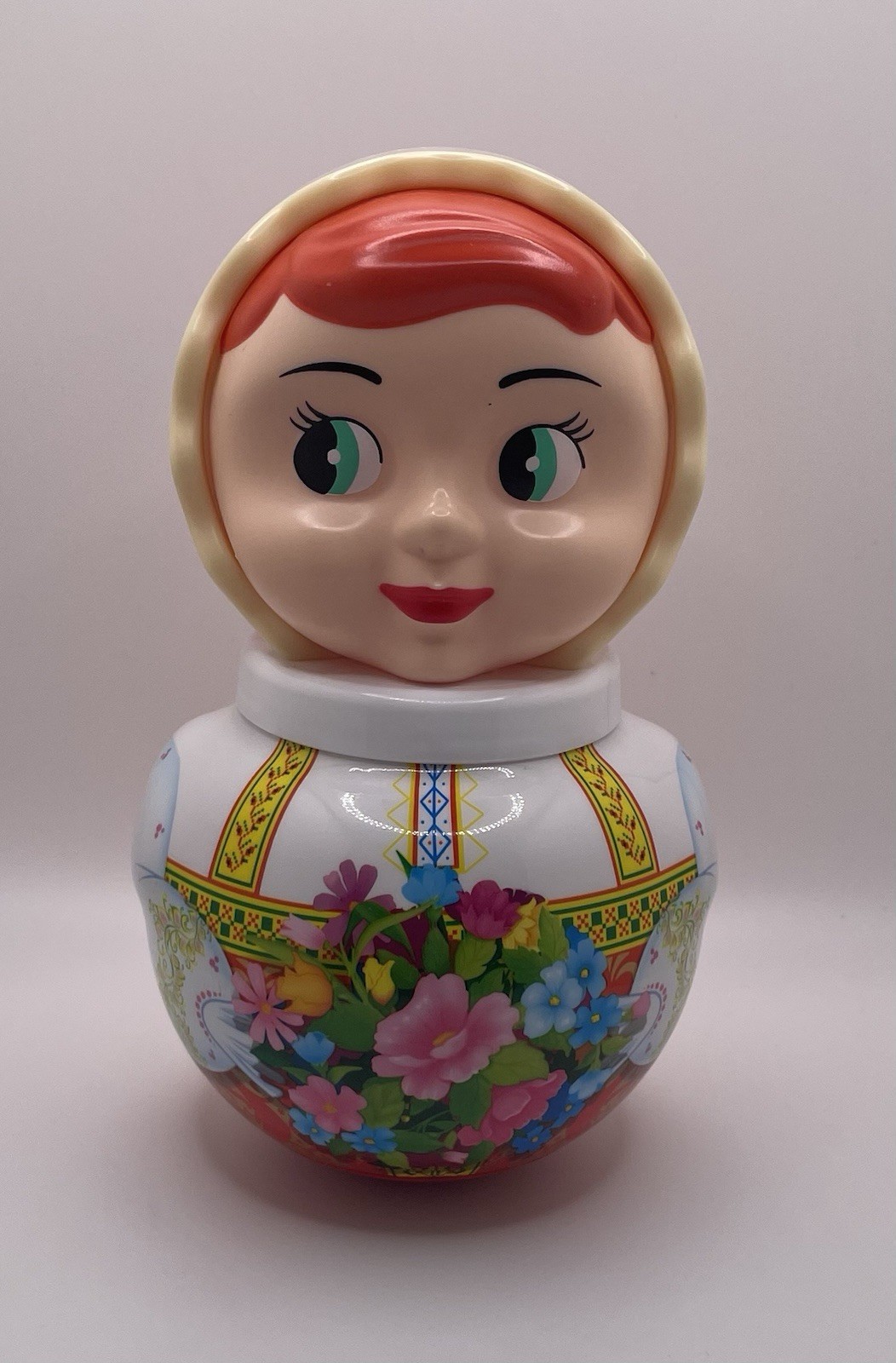 Vintage Roly Poly Russian Baby Toy Nivalyashka With Chime