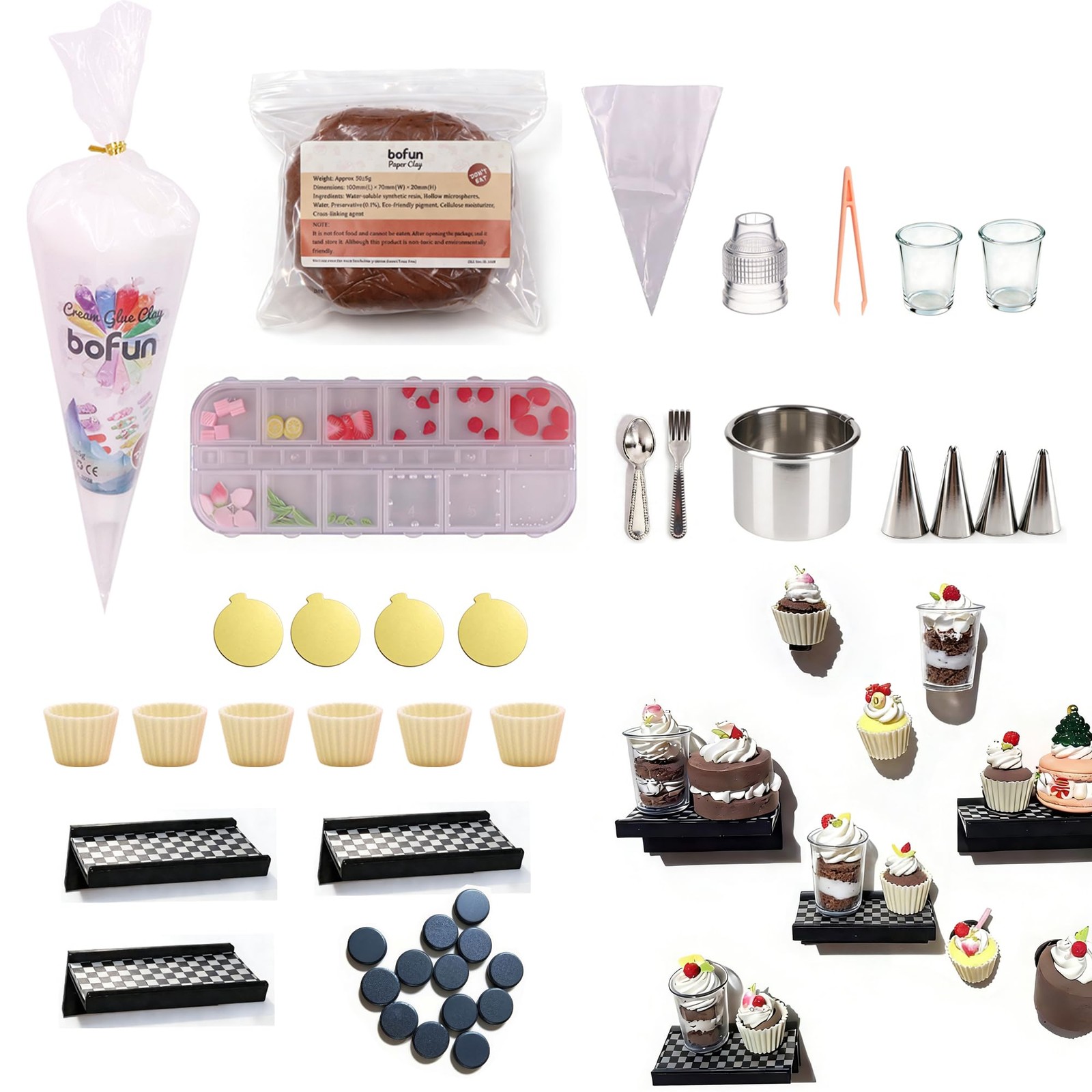 DIY Miniature Dessert Fridge Magnet Craft Kit, 1:12 Scale Craft Set for Adult…
